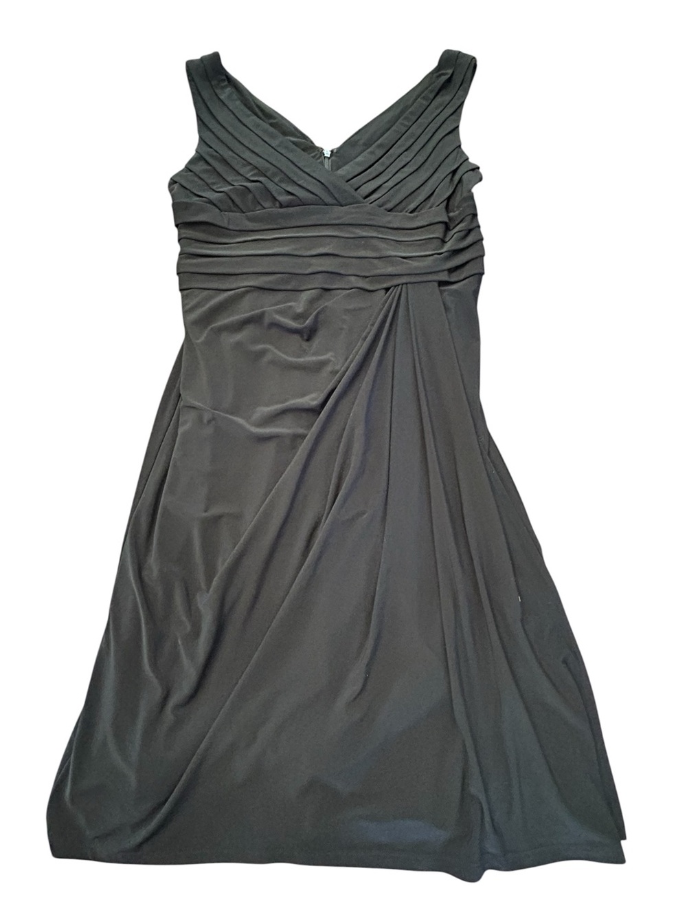 Jones NY Classic V-Neck Black Maxi Wedding Evening Formal Dress Sz 10 EUC - Picture 6 of 14
